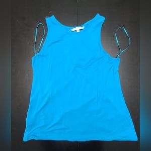 Trina Turk Back Twist Tank - Blue, Size XL